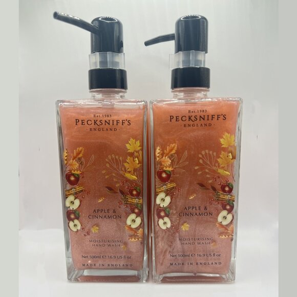NEW 2x Pecksniffs Apple & Cinnamon Glass Bottle Hand Wash - 16.9 fl oz, Shimmer - Picture 1 of 3
